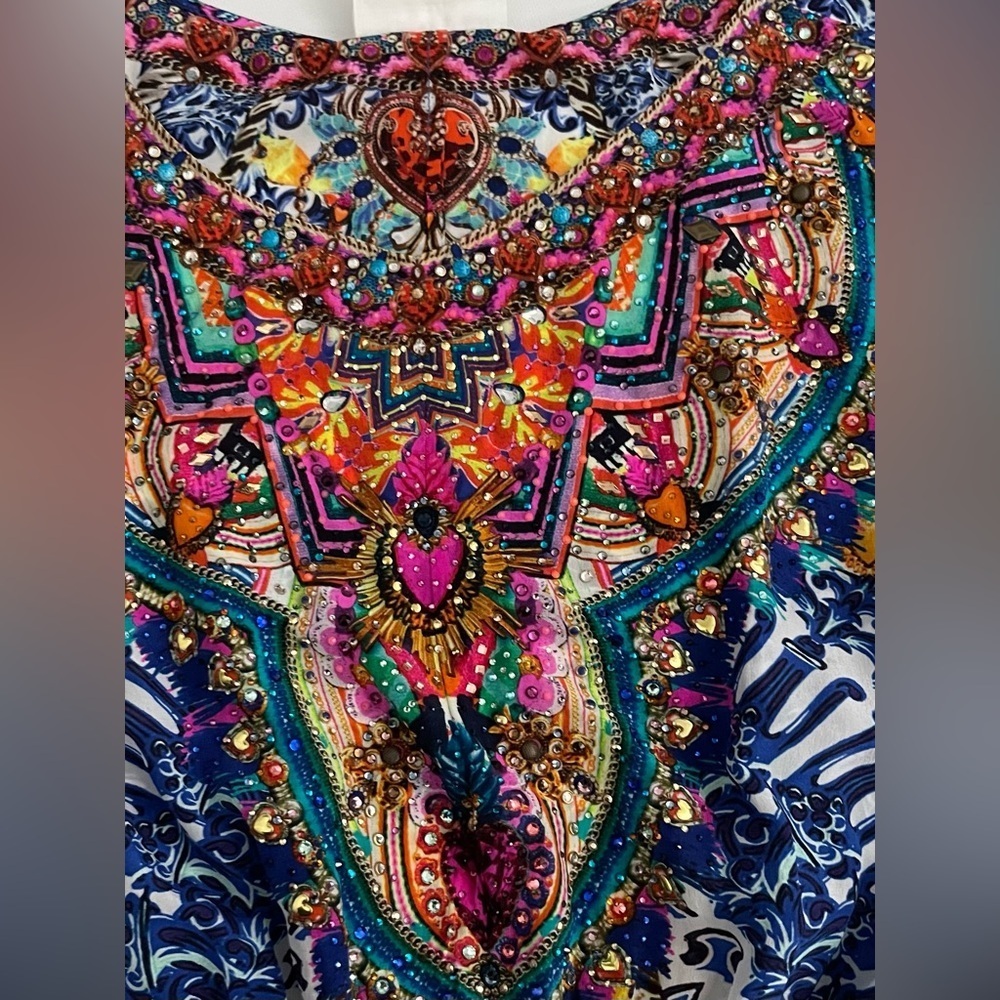Camilla Drop Shoulder Playsuit Lucky Charms Crystal embellished romper silk - Picture 2 of 14